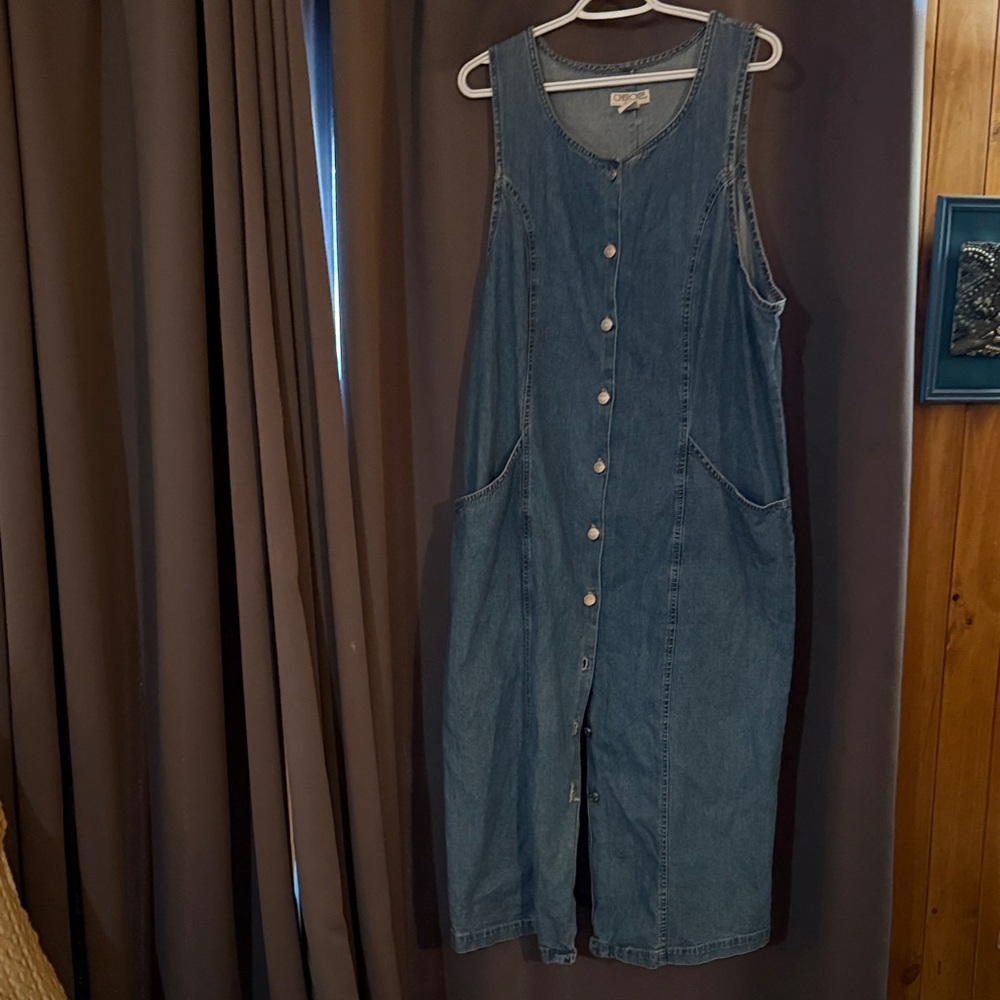 Cherokee Blue Denim Button-Front maxi jumper